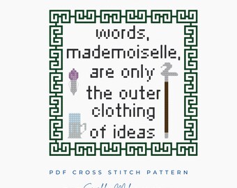 Words & Ideas Hercule Poirot Agatha Christie Inspired Stitch Pattern PDF