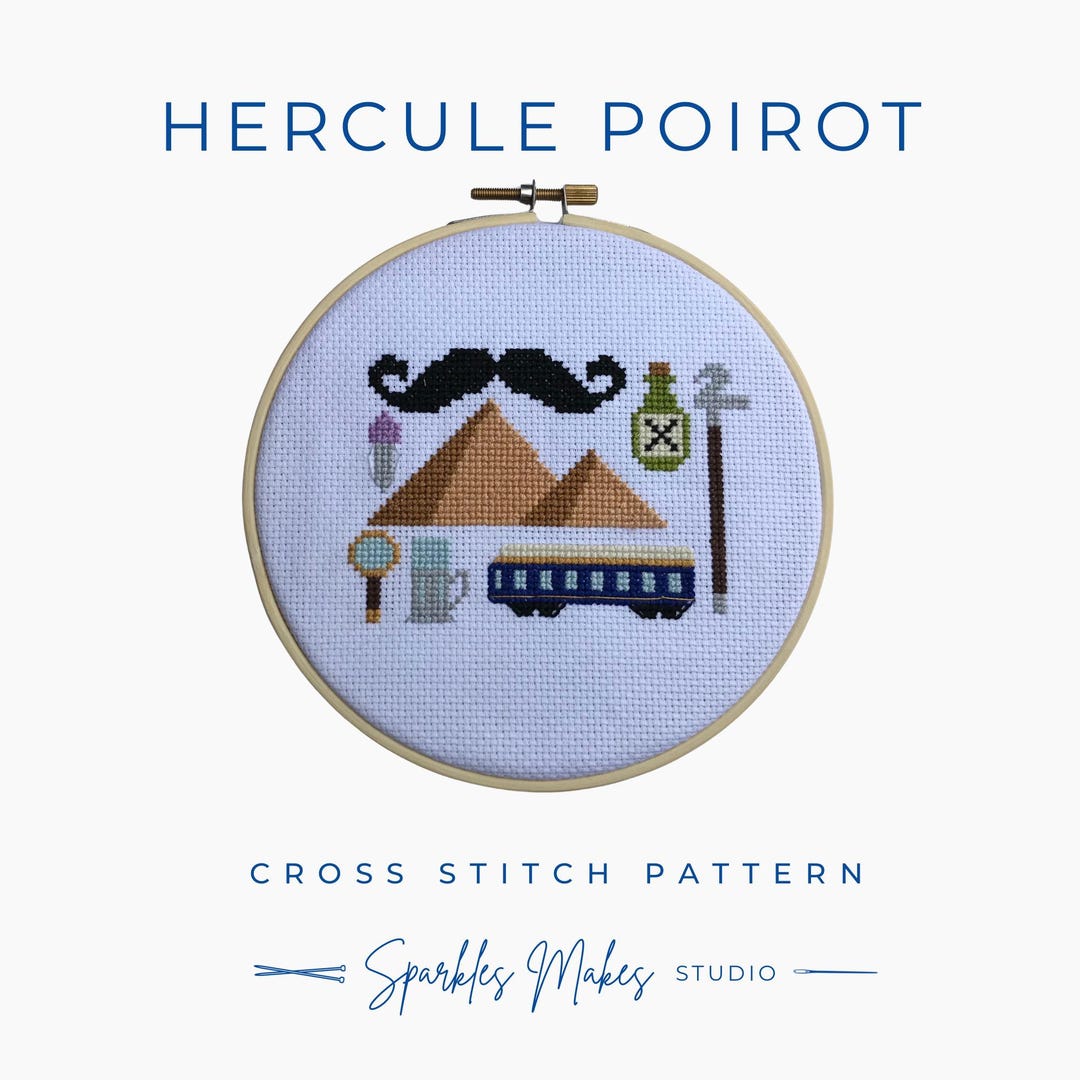 Hercule Poirot Agatha Christie Inspired Cross Stitch Pattern PDF - Etsy