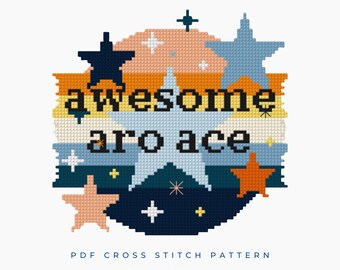Aro Ace Pride Cross Stitch Pattern (PDF Download) – LGBTQ+ Quote