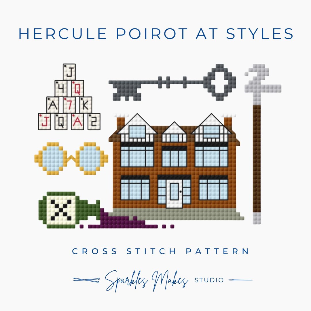 Hercule Poirot at Styles Agatha Christie Inspired Cross Stitch Pattern ...