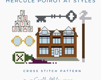 Hercule Poirot bei Styles Agatha Christie inspiriert Kreuzstichmuster PDF