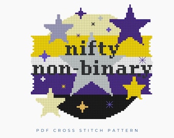 Nifty Non-Binary LGBTQ+ Pride Quote Cross Stitch Pattern PDF