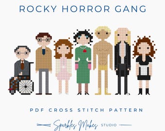 Rocky Horror Gang Cross Stitch Pattern (PDF Download)