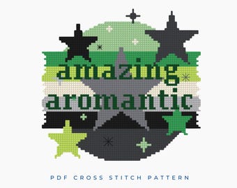 Aromantic LGBTQ+ Pride Cross Stitch Pattern (PDF Download)