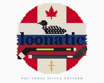 Loonatic Heated Rivalry Inspired Quote Cross Stitch Pattern PDF