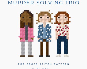 Murder Solving Trio Marlow Murder Club Inspired Cross Stitch Pattern PDF Download