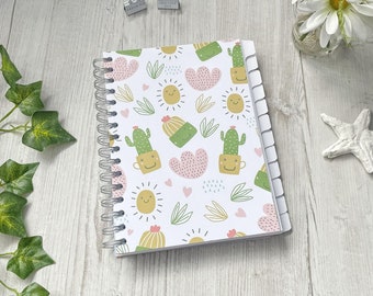 Deluxe Food Diary - Personalised Weight Loss Journal - Diet Planner - Slimming World - WW - Calories - Keto - Diet Tracker - Summer Cactus