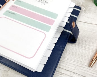 Deluxe Food Diary Inserts, A5 Weight Loss Inserts, A5 Filofax Planner, Self Care Planner Inserts - Thank Yourself -  A5 Planner INSERTS Only