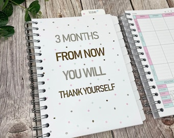 Weight loss Journal, Food Diary, Personalised Daily Planner, Calories, Slimming World, Weight Watchers, Weekly Meal Planner - Thank Yourself