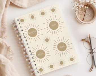 Diario de alimentación de 12 semanas: Planificador de comidas, seguimiento de hábitos y autocuidado - Nourish