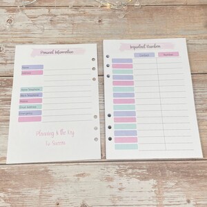 2024 Printed A5 Planner Inserts, 2024 Year Planner Inserts, Planner Refill, Filofax Inserts, Dated Inserts - 2024 Week On Two Page Diary
