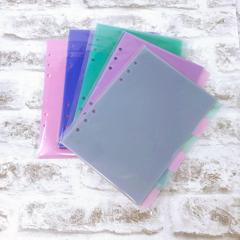 A5 Filofax Index Tab Dividers 6 x Tab Divider Sets Planner Etsy