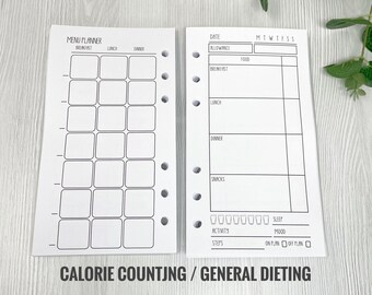 Recambios para agenda de alimentación / Tamaño personal (171 × 95 mm) - Blanco y negro