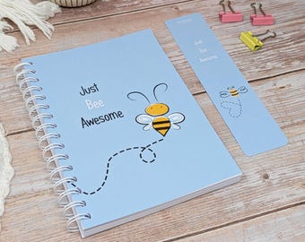 Planificador de pérdida de peso de 12 semanas en espiral A5 - Diario de comidas y seguimiento de hábitos - Bee Cover