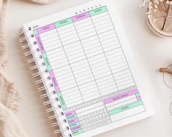 Diario de adelgazamiento y seguimiento de hábitos: Planificador diario - Rainbow Wave