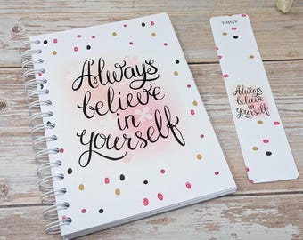 Diario de comidas, diario de pérdida de peso, planificador de salud, registro de comidas - Always Bel Pink