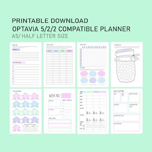 Afdrukbare Optavia 5-2-2 voedseldagboek / gewichtsverliesdagboek / digitale Optavia Tracker / A5-formaat / US Half Letter / afdrukbaar dagboek