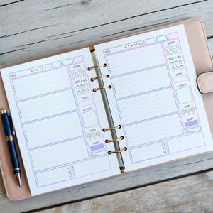 Insertos para diario de comidas y planificador de comidas A5: Recambios para organizadores de pérdida de peso - Pastel Self Care