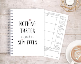 12 Week Food Diary, Weight loss Journal, Diet Planner - B&W Food Diary - Nothing Tastes