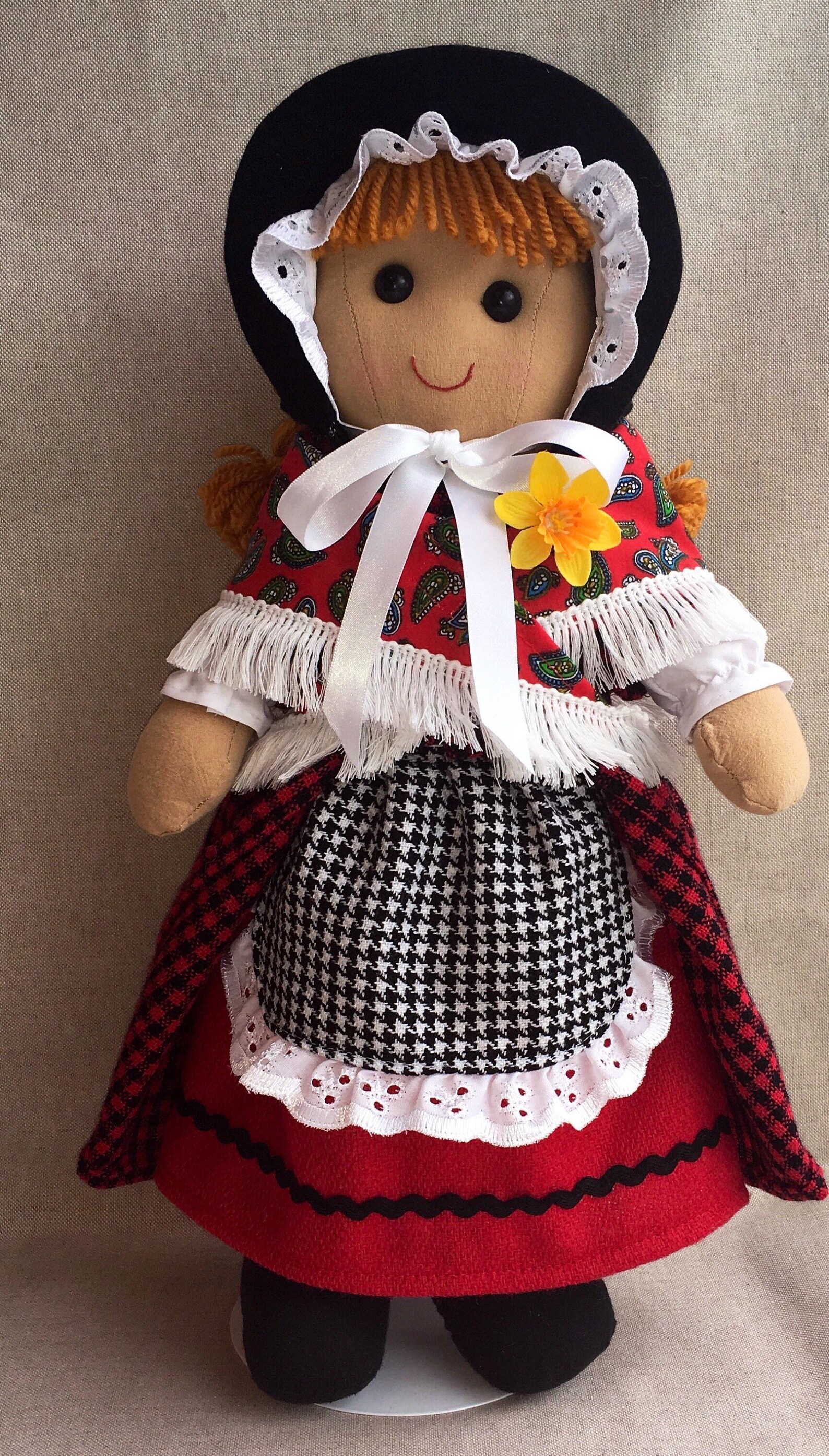 Welsh Lady Doll St Davids Day Rag doll can be personalised Etsy
