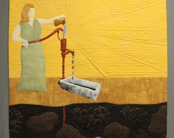 Art quilt 'Priming the Pump' about creativity