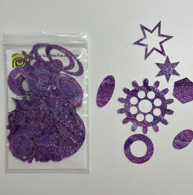 Grab Bag of pre-fused fabric shapes for appliqué PurpleFlourish