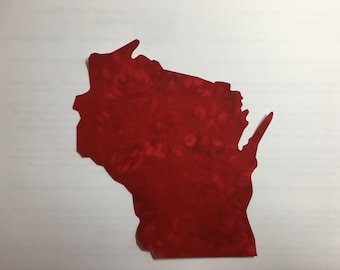 Fabric appliqué of the state of Wisconsin, pre-fused