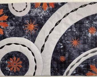 Abstract fabric wall hanging