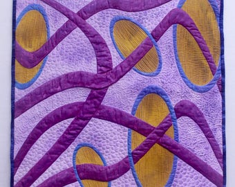 Magenta Purple Abstract art quilt