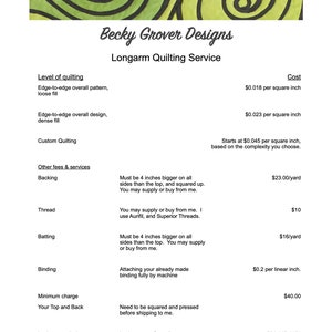 Langarm Quilt-Service