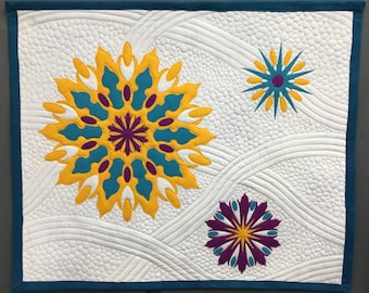 Colorful Mandalas art quilt