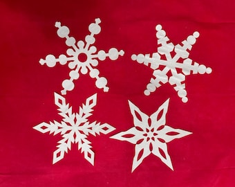 4 pack of pre-fused fabric snowflakes version 1