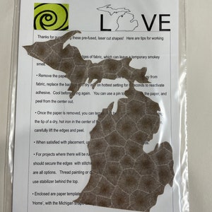 Fabric Michigan applique - now in multiple sizes!