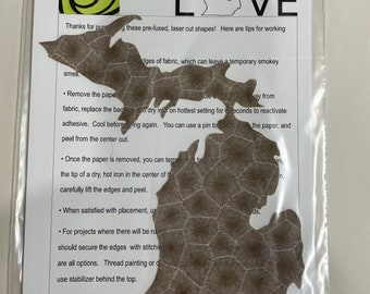 Fabric Michigan applique - now in multiple sizes!