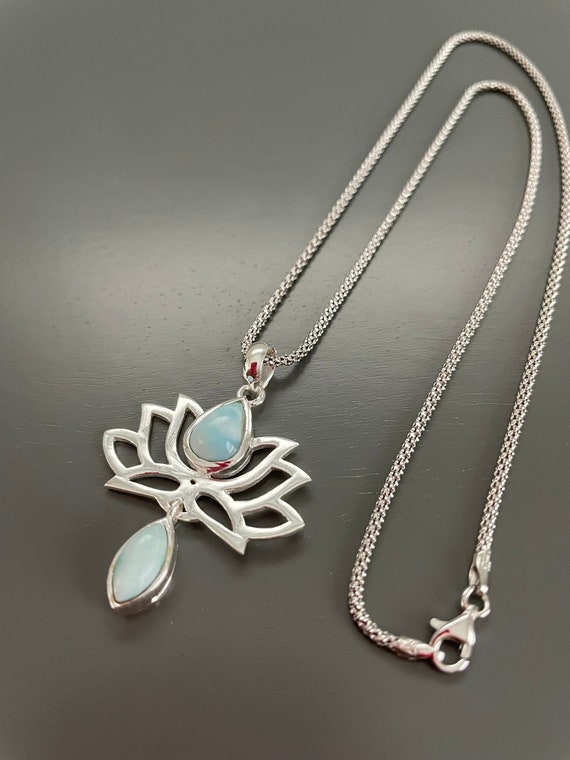 Larimar Lotus Pendant Larimar Lotus Pendant