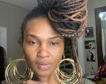 Hoops on hoops brass earrings “ large “.