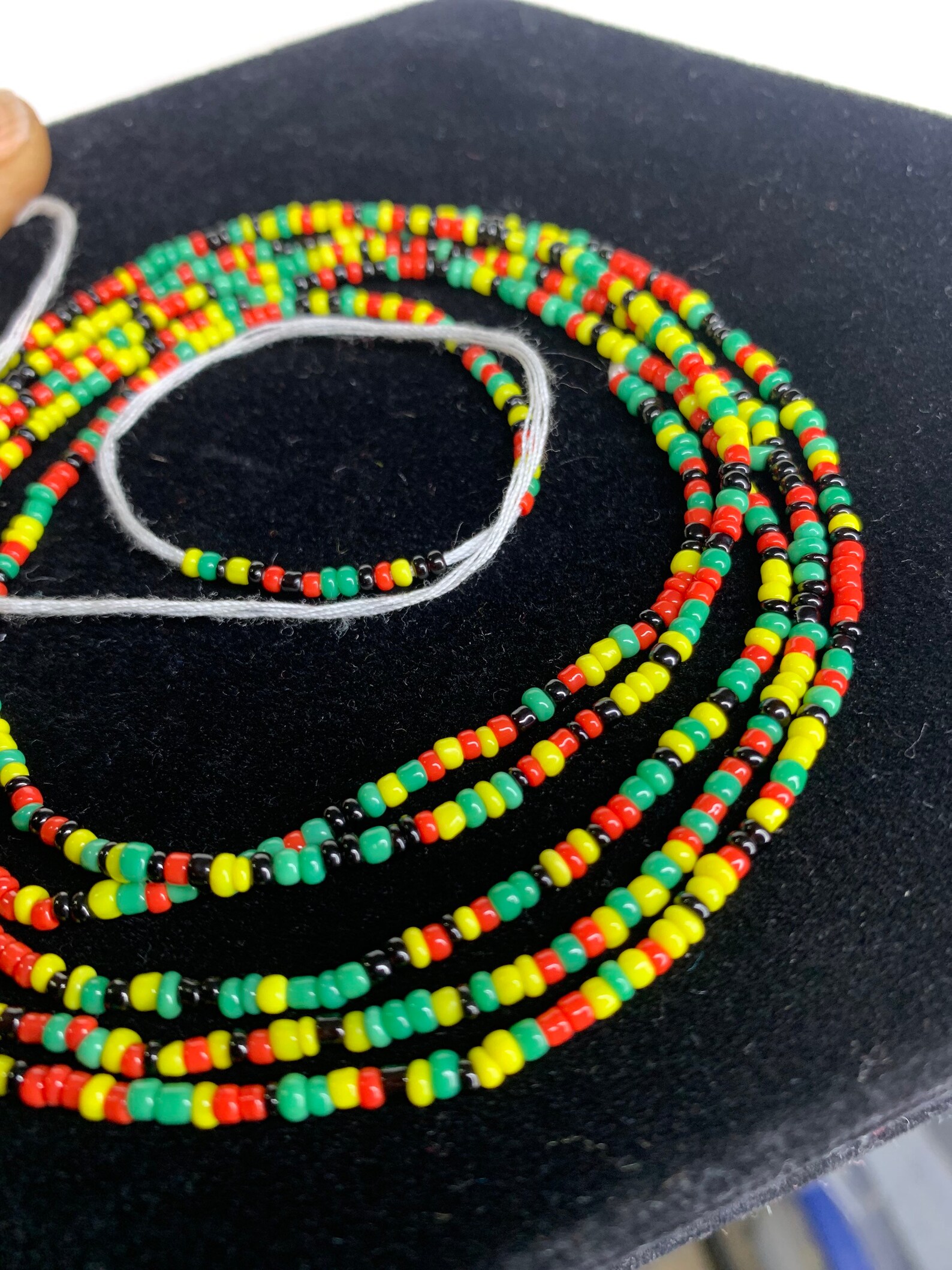 Waist beads Jamaican colors 51 inches long .. you adjust to Etsy