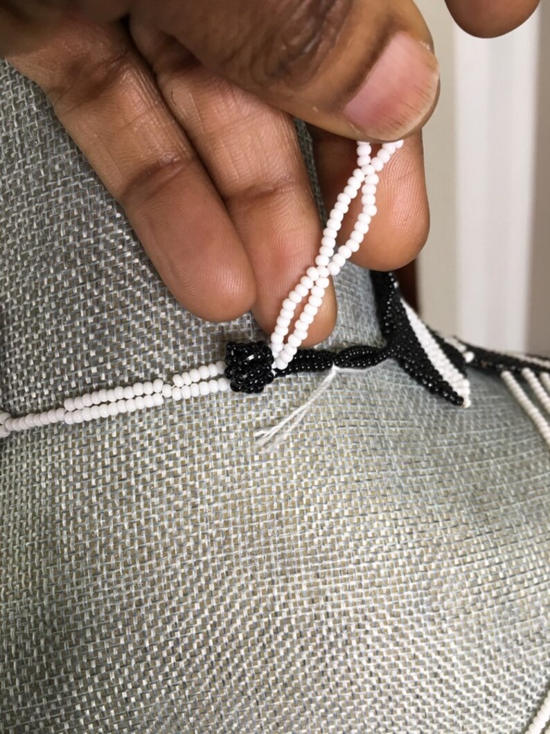 Black /& white Beaded bodychain