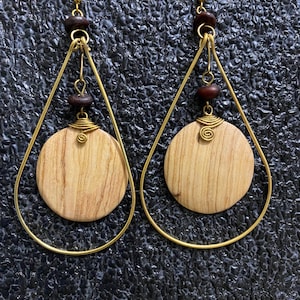 Pear shaped brass and wooden