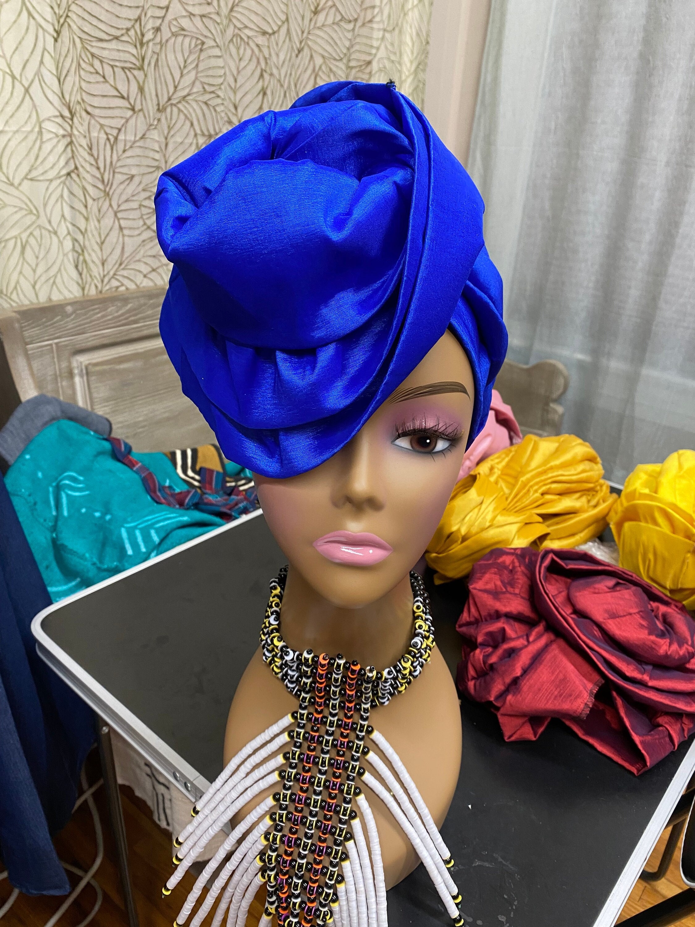 Pre tied luxury head wrap
