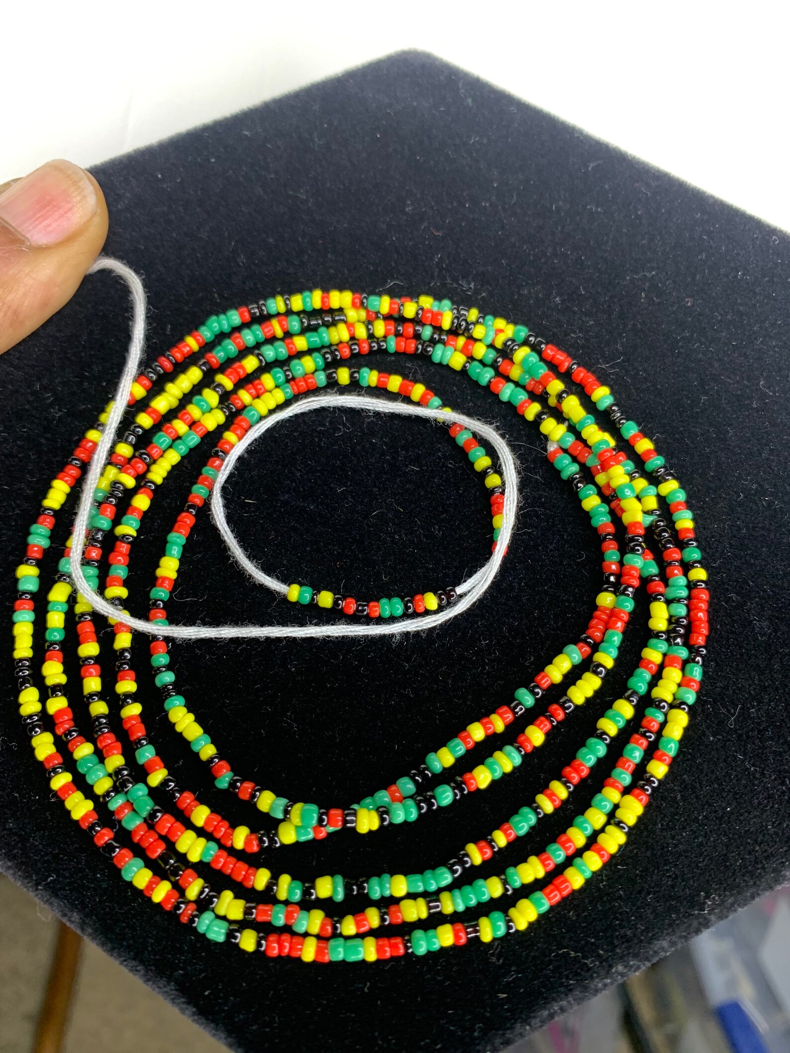 Waist beads Jamaican colors 51 inches long .. you adjust to Etsy
