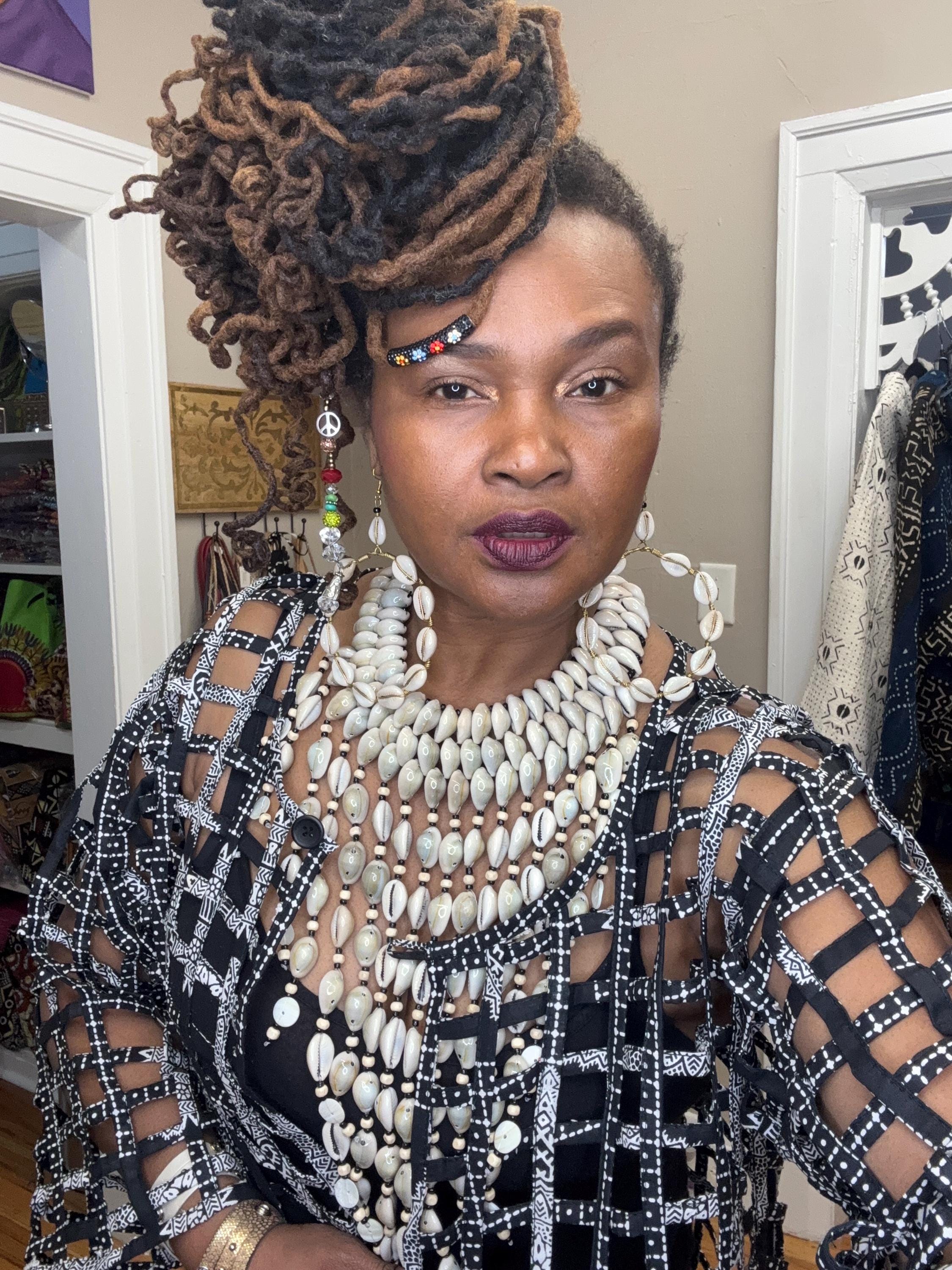 Cowrie shells long Necklace set