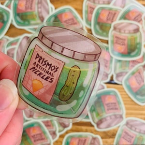 Adventure Time Stickers x 2 - Prismo’s Artisinal Pickles - Transparent - Vinyl