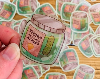 Adventure Time Stickers x 2 - Prismo’s Artisinal Pickles - Transparent - Vinyl