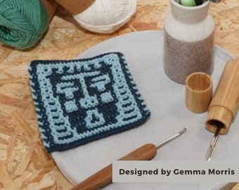 DIY Mosaic Crochet Coaster Pattern, Beginner Project (Digital Download)