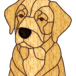 Labrador Dog Stained Glass Pattern, Stained Glass Labrador Digital Pattern Download, Stained Glass Labrador Dog Pattern