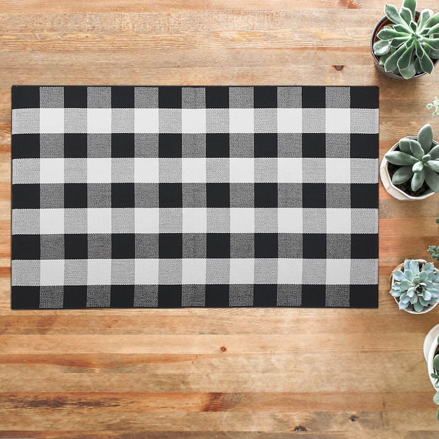 Buffalo Check Mat Black and White Rug Buffalo Check Rug Etsy