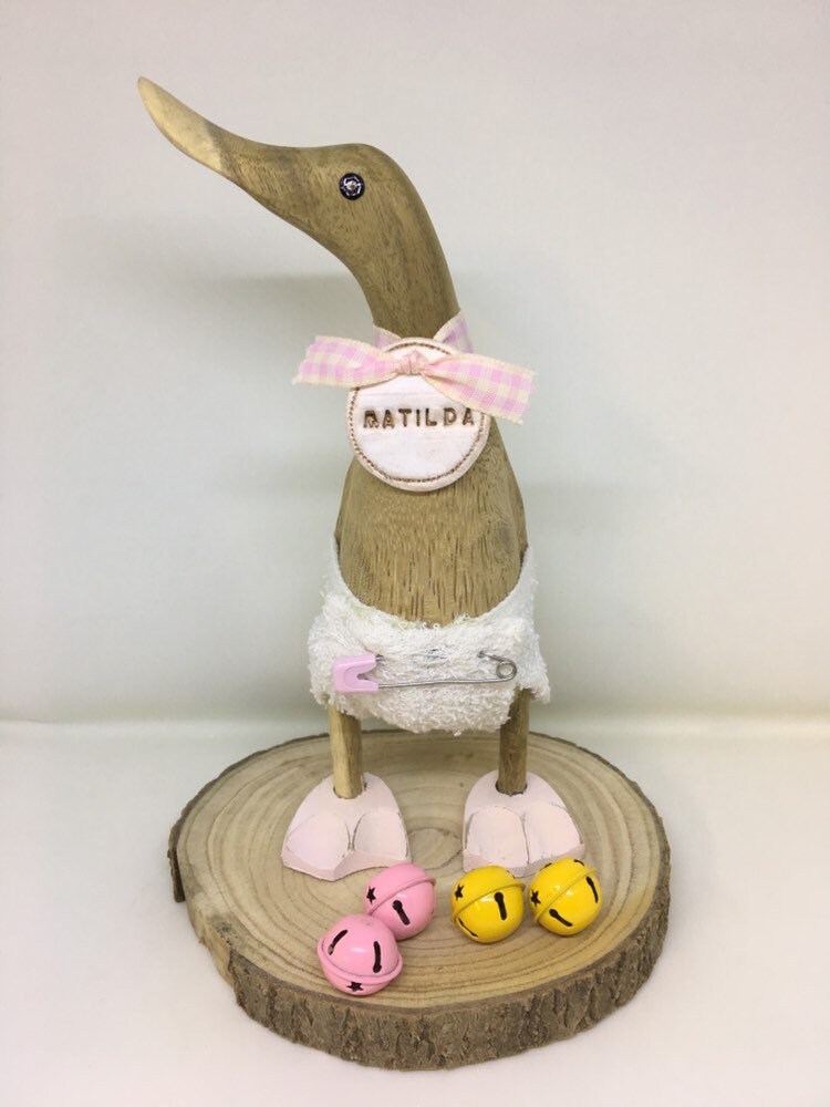 personalised wooden duck