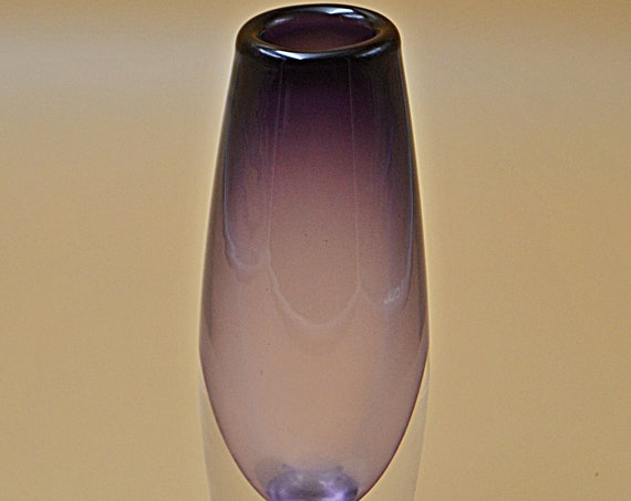Bengt Edenfalk Sommerso Vase, Vintage Art Glass Vase, Blown Glass