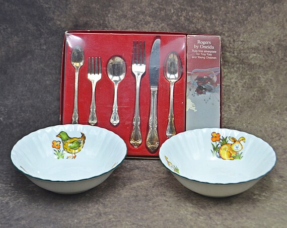 Royal Vale Bowls, Child's Cutlery, Children's Bowls, Chicken, Bunny, Soup Bowl, Cereal Bowl